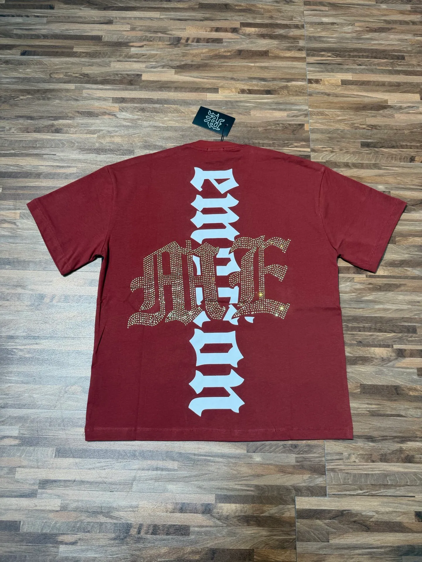 E 8116#Active Black/Anchor Red ｜ MIXED EMOTION In Stock Actual Shot (Imported Australian Diamonds) American Fashion Brand Loose Casual T-Shirt Fabric (fabric): 32 counts Weight combed double yarn pure cotton Sizes (size): S-M L